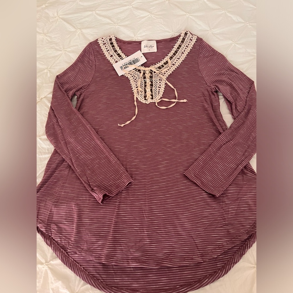 Size Small Ella Mara Crochet Neckline Tunic Top NWT